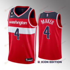 Makur Maker 4 Washington Wizards 2022-23 Icon Edition Red Men Jersey