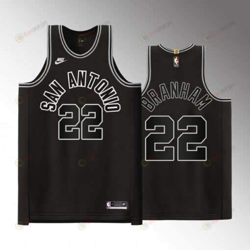 Malaki Branham 22 2022-23 Spurs Classic Edition Jersey Black 50 Years