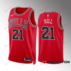 Malcolm Hill 21 Chicago Bulls Red Icon Edition 2022-23 Jersey Swingman