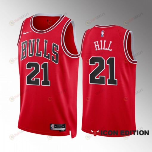 Malcolm Hill 21 Chicago Bulls Red Icon Edition 2022-23 Jersey Swingman