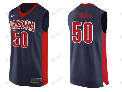 Male Tyler Trillo 50 Arizona Wildcats Navy College Team Basketball Performance Jersey