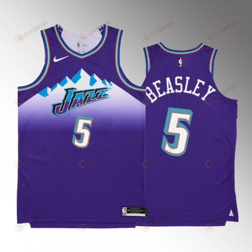 Malik Beasley 5 2022-23 Utah Jazz Purple Hardwood Classics Jersey