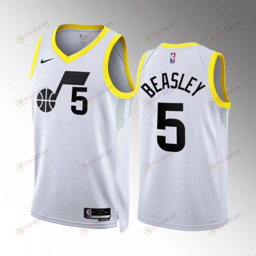 Malik Beasley 5 2022-23 Utah Jazz White Association Edition Jersey