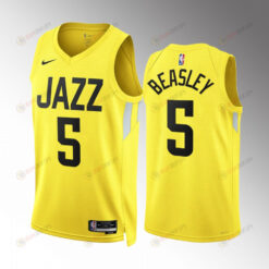 Malik Beasley 5 2022-23 Utah Jazz Yellow Icon Edition Jersey