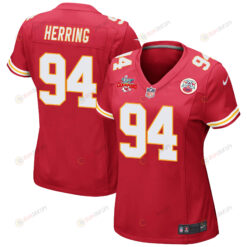 Malik Herring 94 Kansas City Chiefs Super Bowl LVII Champions 3 Stars WoMen's Jersey - Red