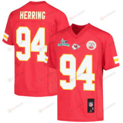 Malik Herring 94 Kansas City Chiefs Super Bowl LVII Champions Youth Jersey - Red