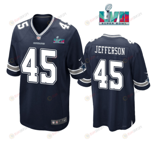 Malik Jefferson 45 Dallas Cowboys Super Bowl LVII Super Bowl LVII Navy Men's Jersey