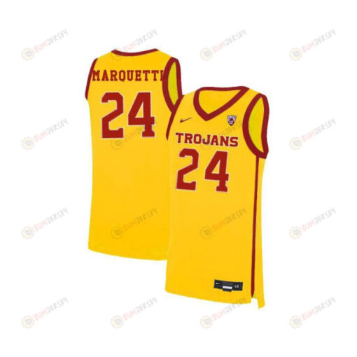 Malik Marquetti 24 USC Trojans Elite Basketball Men Jersey - Yellow