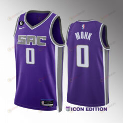 Malik Monk 0 Sacramento Kings Purple Icon Edition 2022-23 Unisex Jersey Swingman