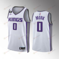 Malik Monk 0 Sacramento Kings White Men Jersey 2022-23 Association Edition Swingman