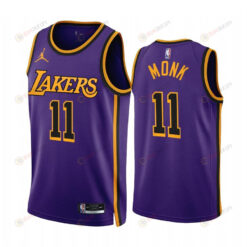 Malik Monk 2022-23 Los Angeles Lakers Purple 11 Statement Edition Jersey - Men Jersey