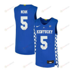 Malik Monk 5 Kentucky Wildcats Elite Basketball Men Jersey - Royal Blue