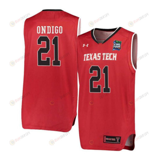 Malik Ondigo 21 Texas Tech Red Raiders Basketball Jersey Red