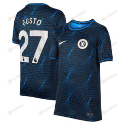 Malo Gusto 27 Chelsea 2023/24 Away YOUTH Jersey - Navy