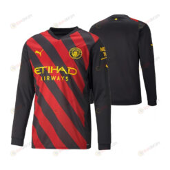 Manchester City 2022-23 Away Long Sleeve Jersey - Black Jersey