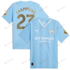 Manchester City 2022/23 English Premier League Champions Jersey - Sky Blue