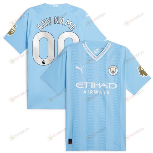 Manchester City 2022/23 English Premier League Champions Personalized Jersey - Sky Blue