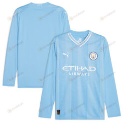 Manchester City 2023/24 Home Long Sleeve Jersey - Sky Blue
