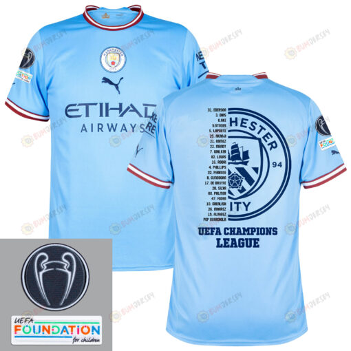 Manchester City Champions 2022-23 The Blue Dynasty Home Jersey- Blue