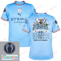 Manchester City Champions Badge 2022-23 Home Jersey- Blue