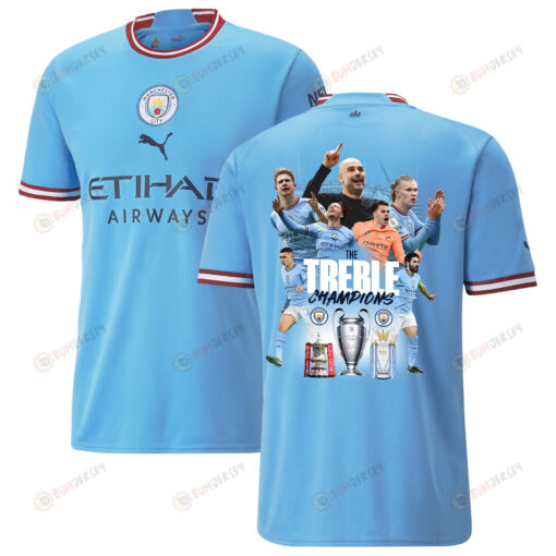 Manchester City The Treble Champions 2022-23 Home Jersey- Blue