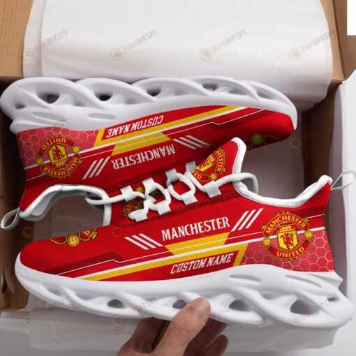 Manchester United Logo Custom Name Pattern 3D Max Soul Sneaker Shoes