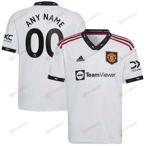 Manchester United Youth 2022/23 Away Player Custom Jersey - White