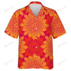 Mandala Ethnic Style Sunflower Sun Shade In Red And Yellow Colors Hawaiian Shirt