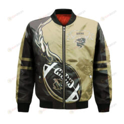 Manitoba Bisons Bomber Jacket 3D Printed Flame Ball Pattern