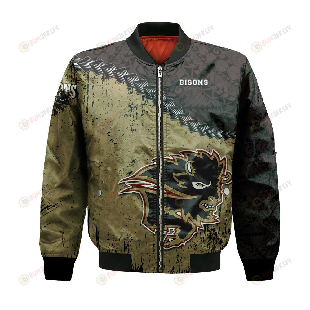 Manitoba Bisons Bomber Jacket 3D Printed Grunge Polynesian Tattoo