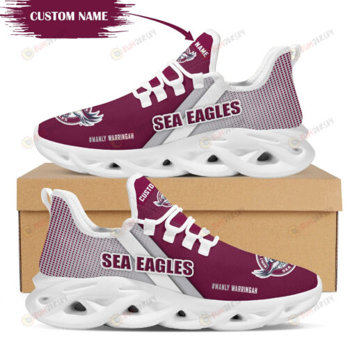 Manly Warringah Sea Eagles Logo Custom Name Pattern 3D Max Soul Sneaker Shoes