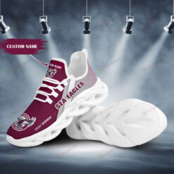 Manly Warringah Sea Eagles Logo Pattern Custom Name 3D Max Soul Sneaker Shoes