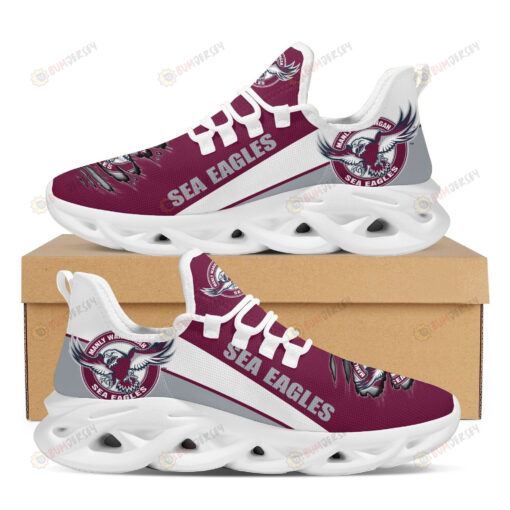 Manly Warringah Sea Eagles Logo Torn Pattern 3D Max Soul Sneaker Shoes