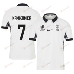 Manoa Kamikamica 7 Fiji 2023 Rugby World Cup Home Stadium Jersey - White