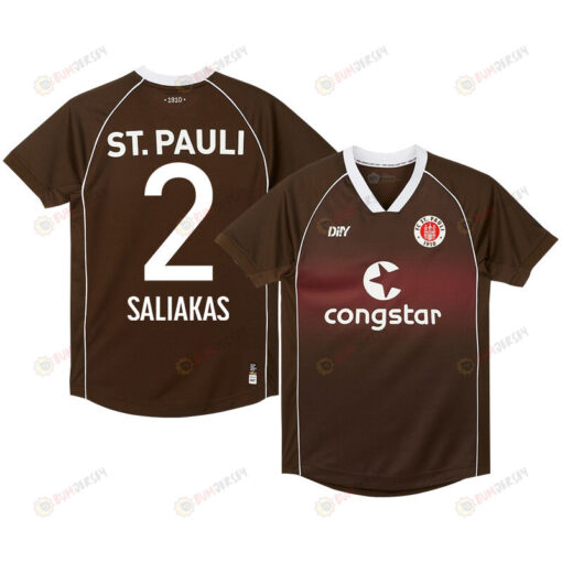 Manolis Saliakas 2 FC St. Pauli 2023-24 Home Men Jersey - Brown