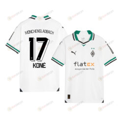 Manu Kon? 17 Borussia M?nchengladbach 2023-24 Home YOUTH Jersey - White