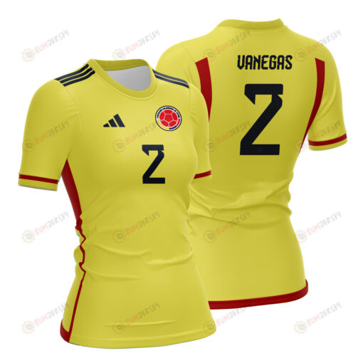 Manuela Vanegas 2 Colombia 2023 Women Home Jersey - Yellow - All Over Printed Jersey