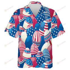 Many Easter Eggs With Stars And Stripes At Style Of USA Flag Hawaiian Shirt