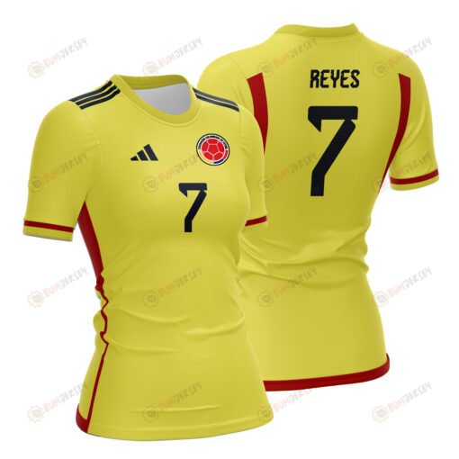 Mar?a Camila Reyes 7 Colombia 2023 Women Home Jersey - Yellow - All Over Printed Jersey