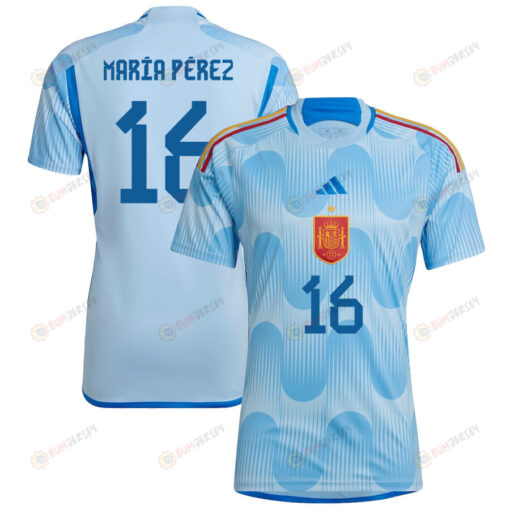 Mar?a P?rez 16 Spain 1 Star Women's National Team 2023-24 World Cup Away WOMEN Jersey