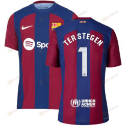 Marc-Andr? ter Stegen 1 Barcelona 2023/24 Home Men Jersey - Blue/Scarlet