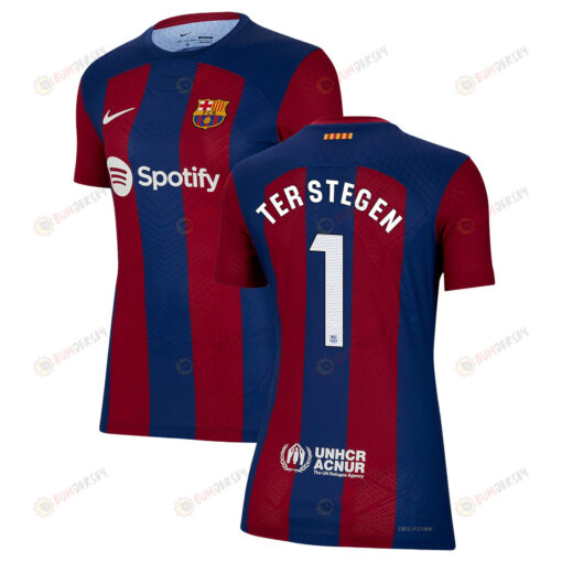 Marc-Andr? ter Stegen 1 Barcelona 2023/24 Home Women Jersey - Blue/Scarlet