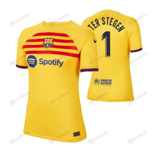 Marc-Andre ter Stegen 1 Barcelona 2023 Fourth Women's Yellow Jersey