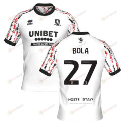 Marc Bola 27 Middlesbrough 2022-23 Third Jersey - White