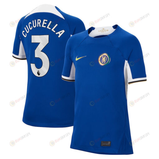 Marc Cucurella 3 Chelsea 2023/24 Home YOUTH Jersey - Blue