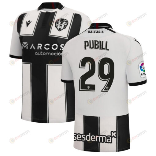 Marc Pubill 29 Levante 2022-23 Away Jersey - Black/White