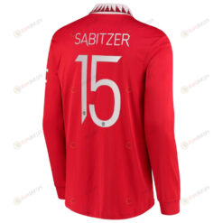 Marcel Sabitzer 15 Manchester United 2022/23 Home Long Sleeve Jersey - Men