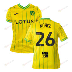 Marcelino N??ez 26 Norwich City 2022-23 Home Jersey - Yellow
