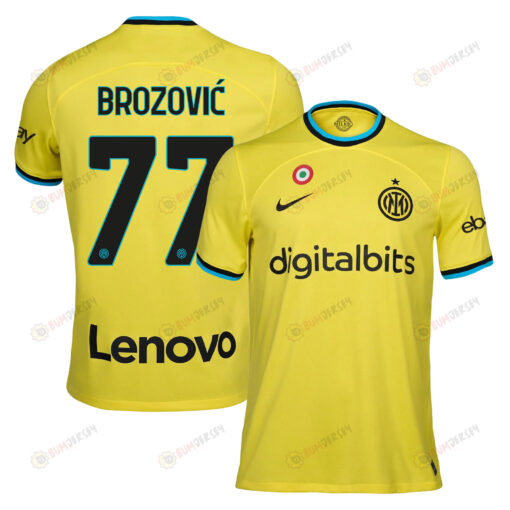 Marcelo Brozovi? 77 Inter Milan 2022/23 Third Men Jersey - Yellow