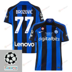 Marcelo Brozovi? 77 Inter Milan UEFA 2023 Final Match Details Patch Badge - Home Jersey